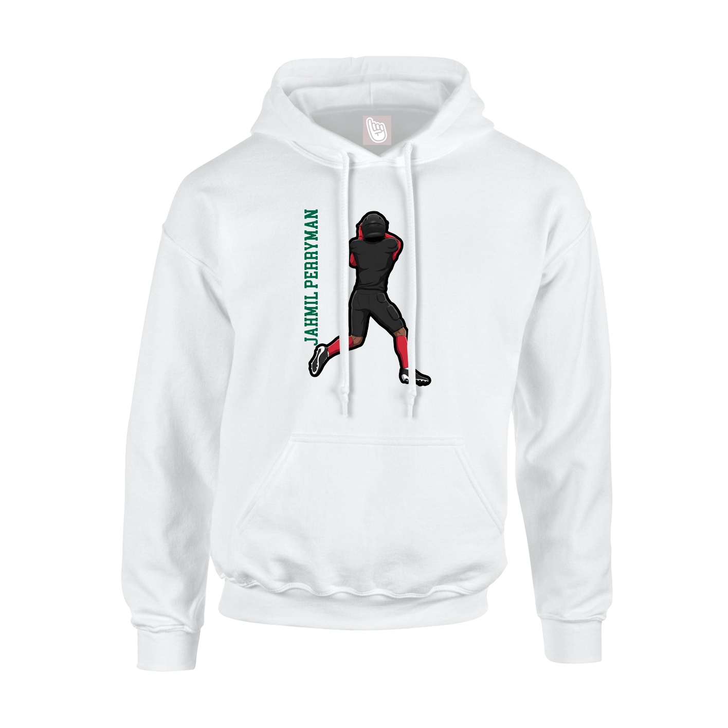 Youth Hoodie — Name Vertical in White