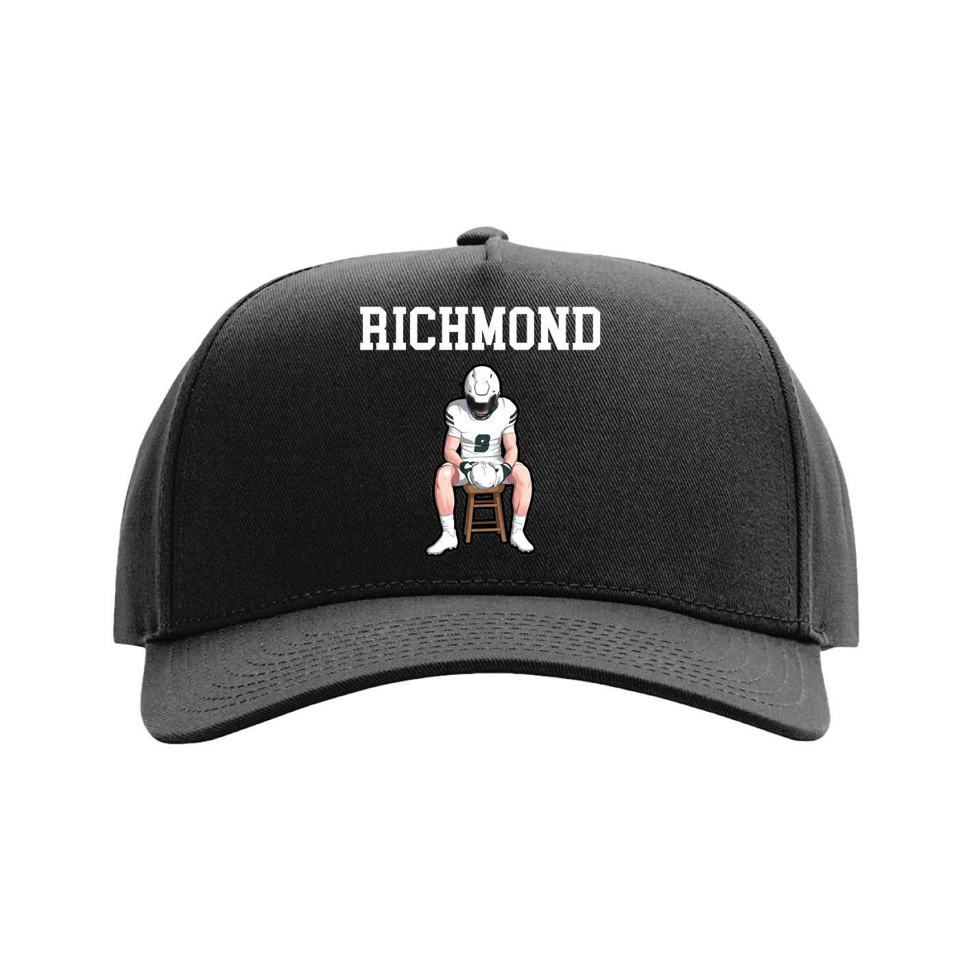 Full Fabric Five-Panel Champ Cap — Shirsey in Black