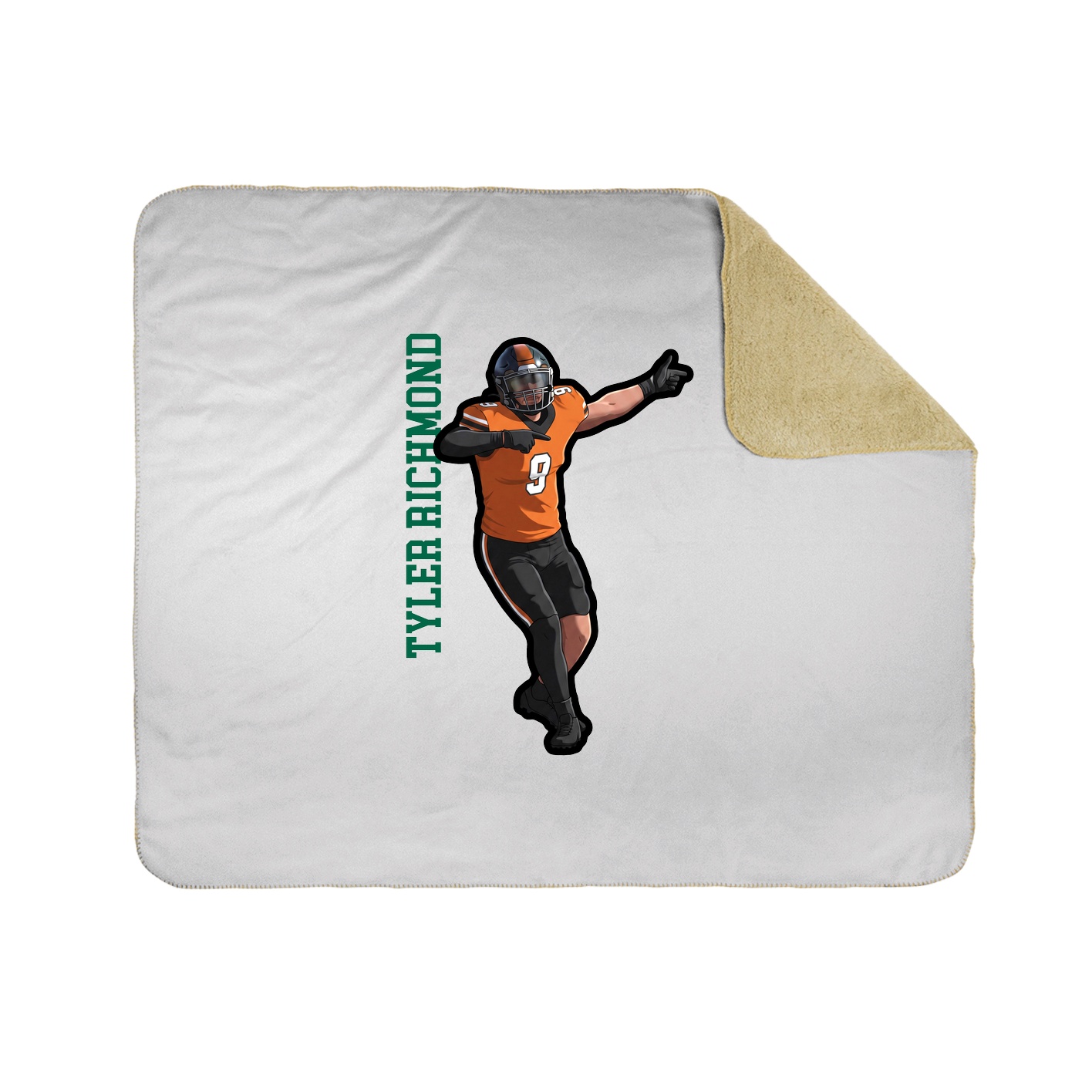 Throw Blanket — Name Vertical in White