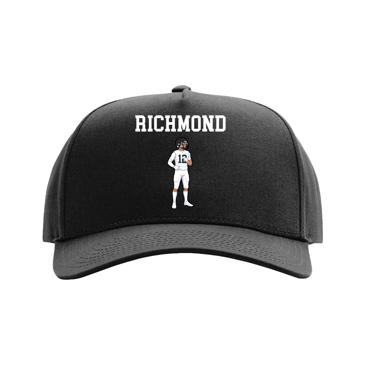 Full Fabric Five-Panel Champ Cap — Shirsey in Black