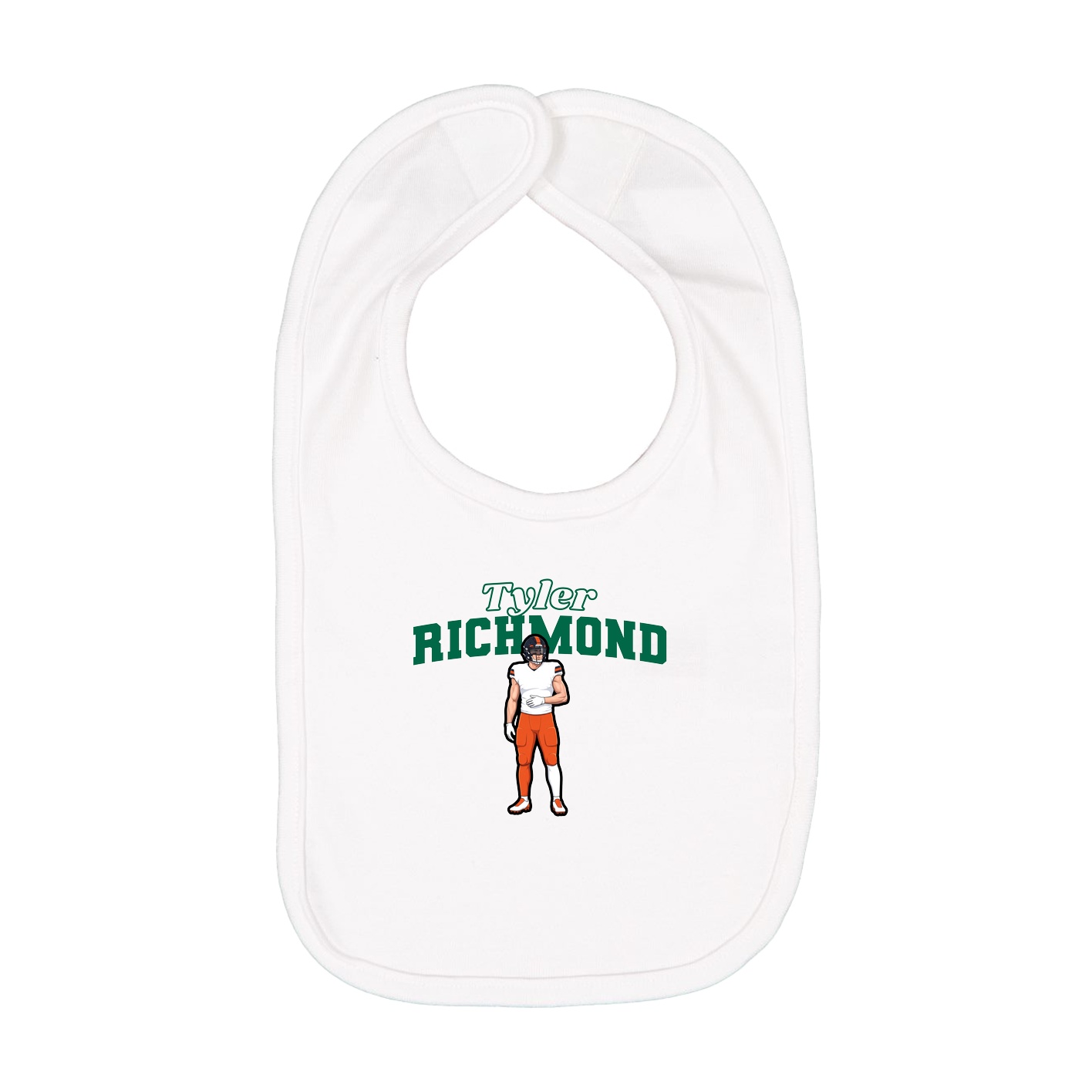 Infant Bib — Name Arch in White