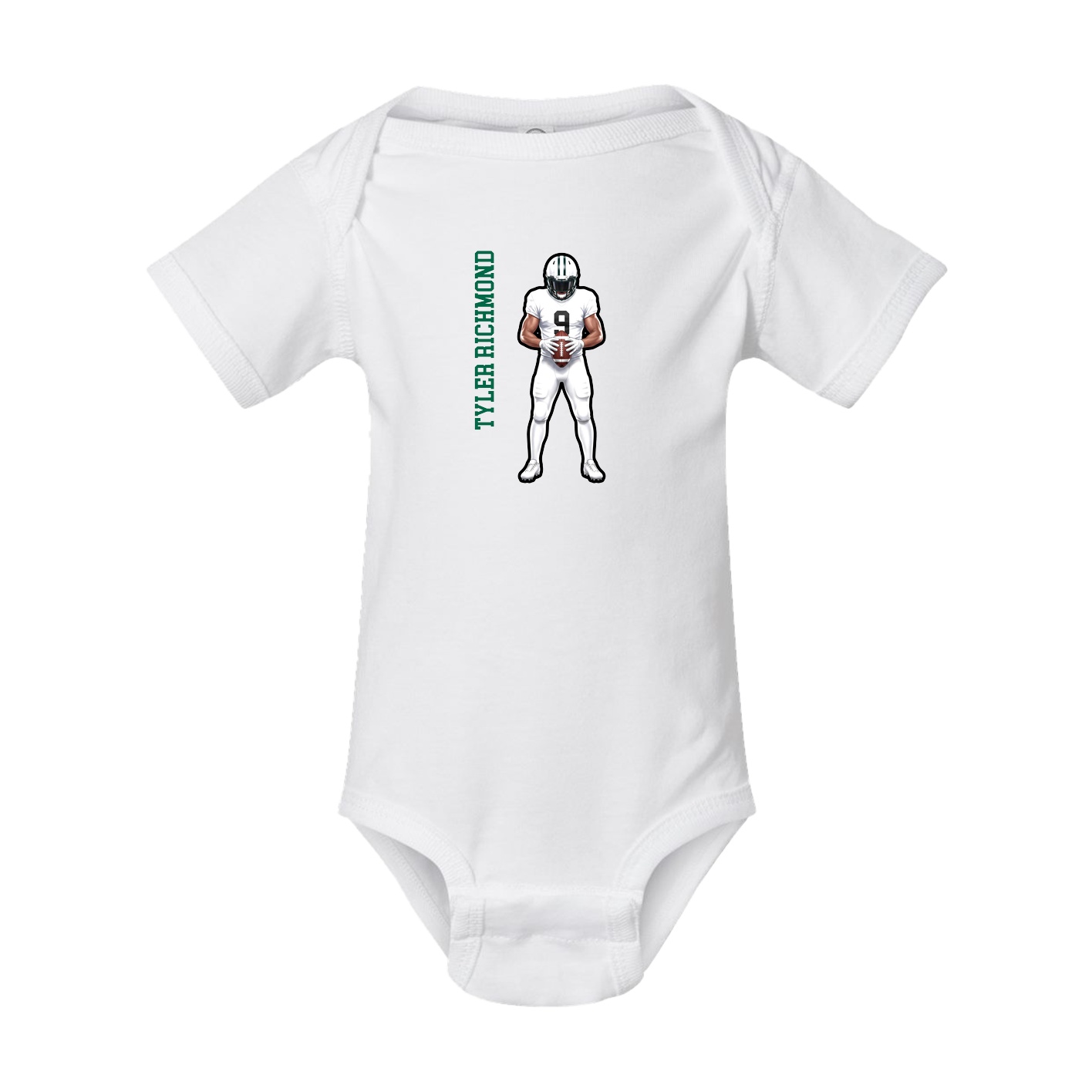 Baby Onesie — Name Vertical in White