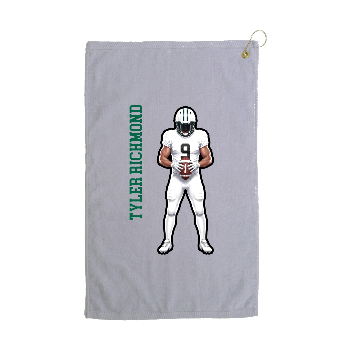 Golf Towel — Name Vertical in Grey