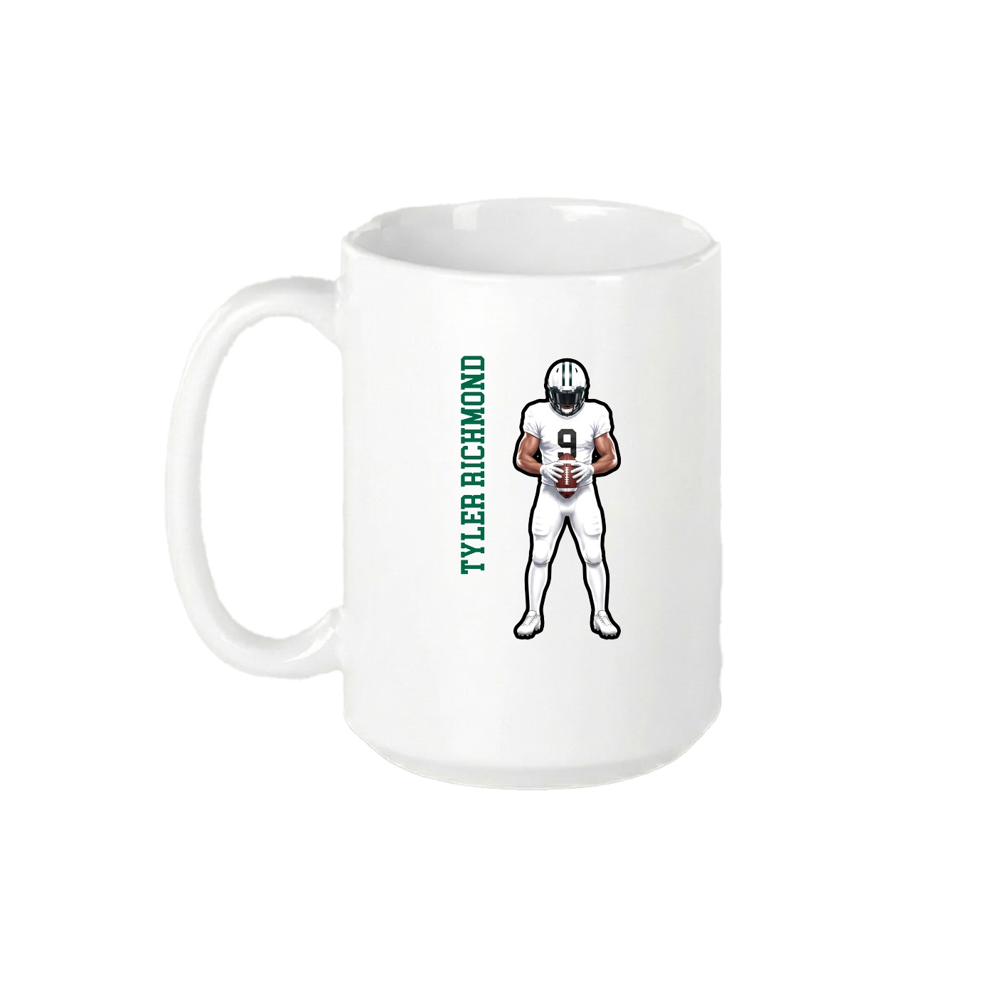 15oz Coffee Mug — Name Vertical in White