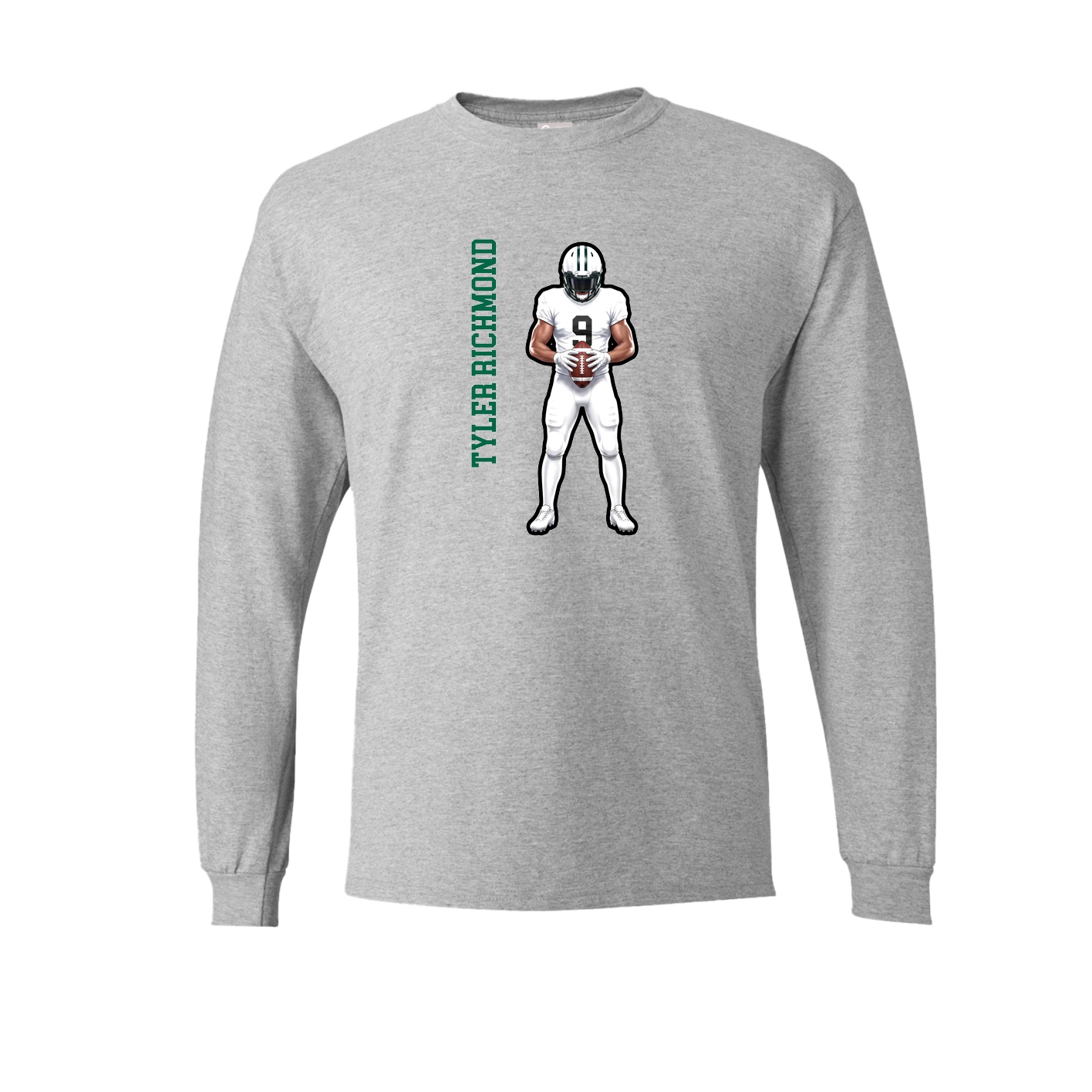 Long Sleeve Tee — Name Vertical in Grey