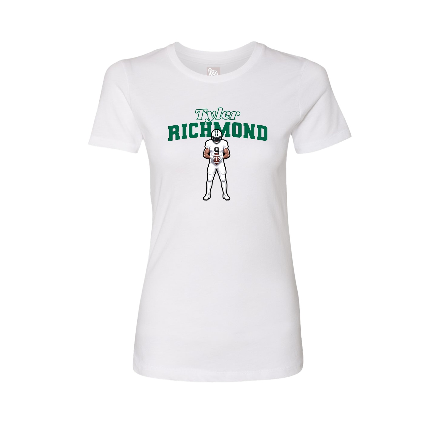 Fitted Women's Tee — Name Arch in White