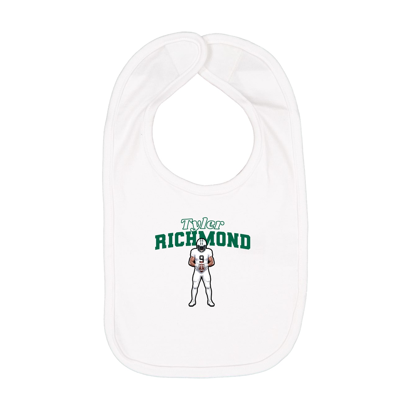 Infant Bib — Name Arch in White
