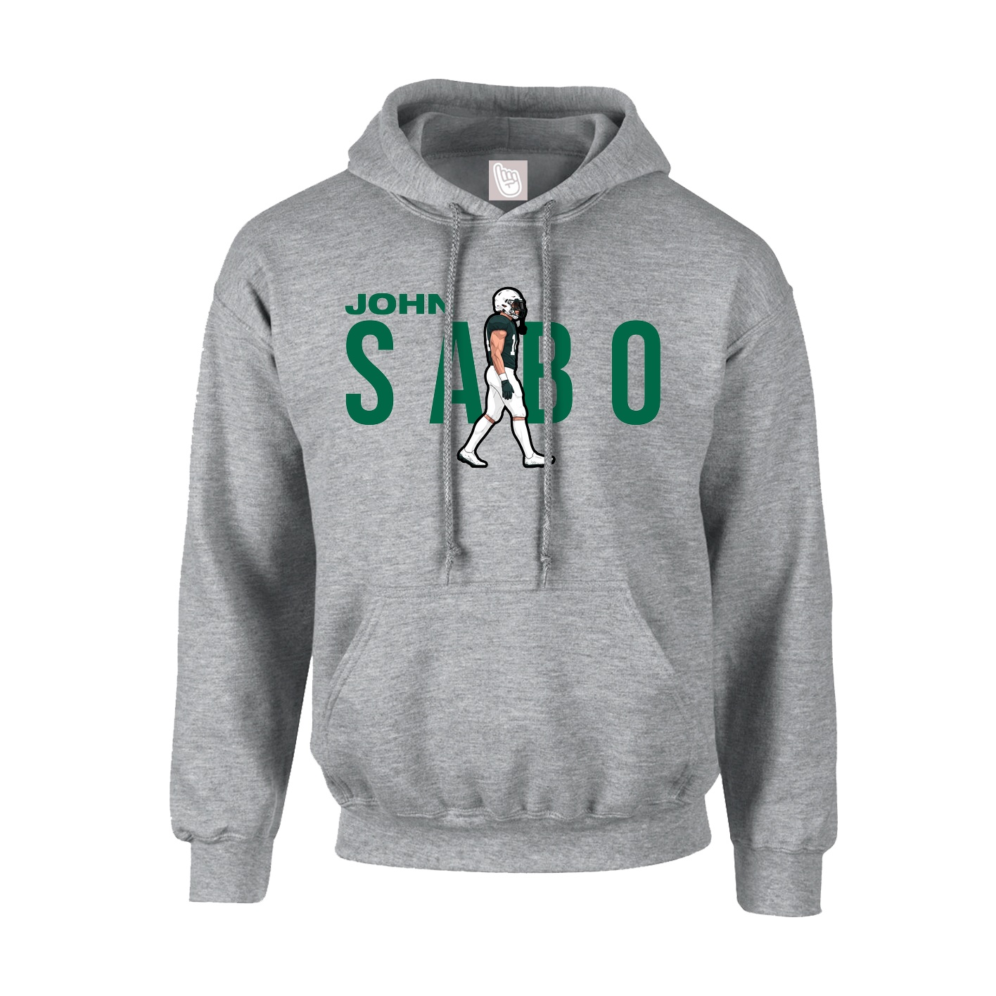 Hoodie — Player Name in Grey