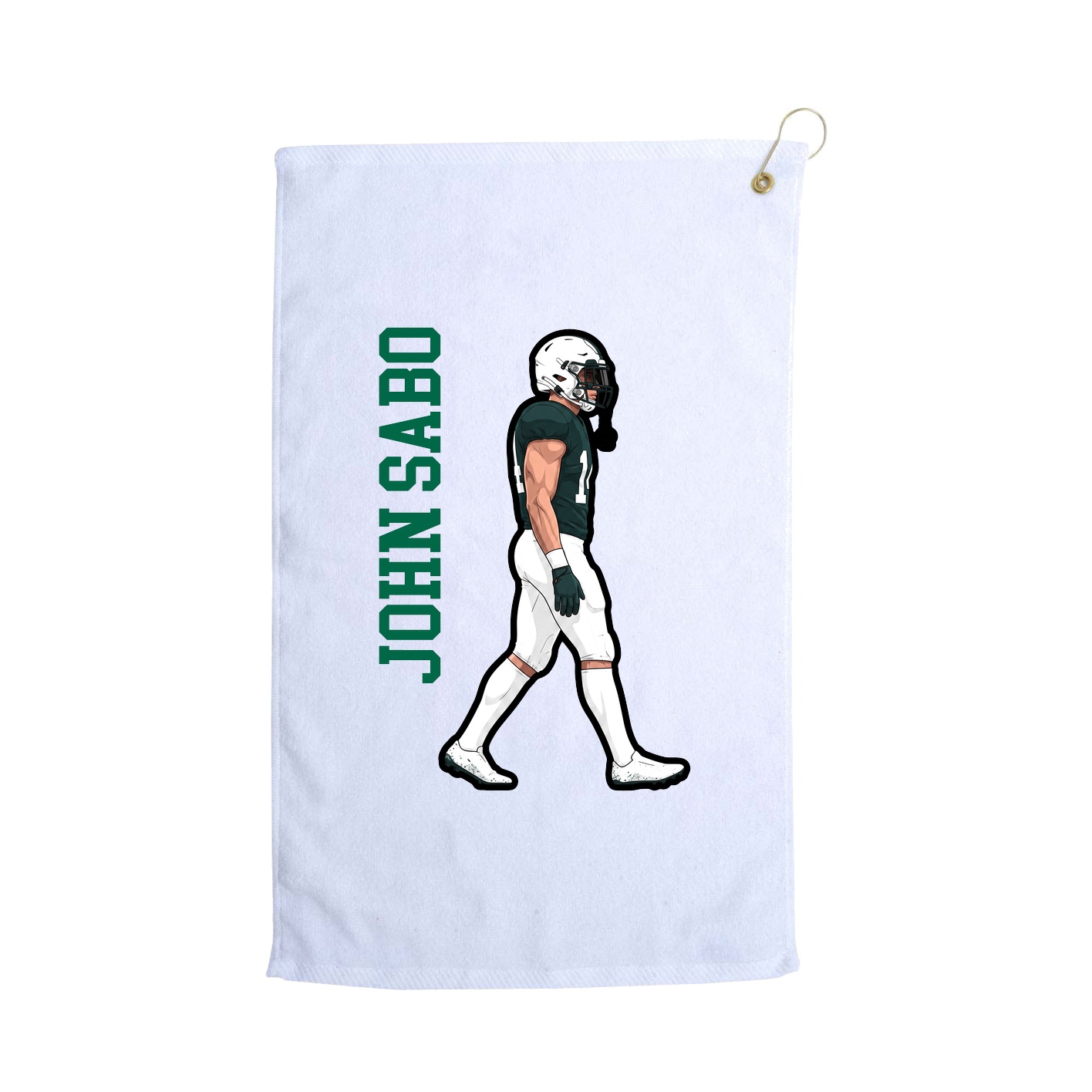 Golf Towel — Name Vertical in White