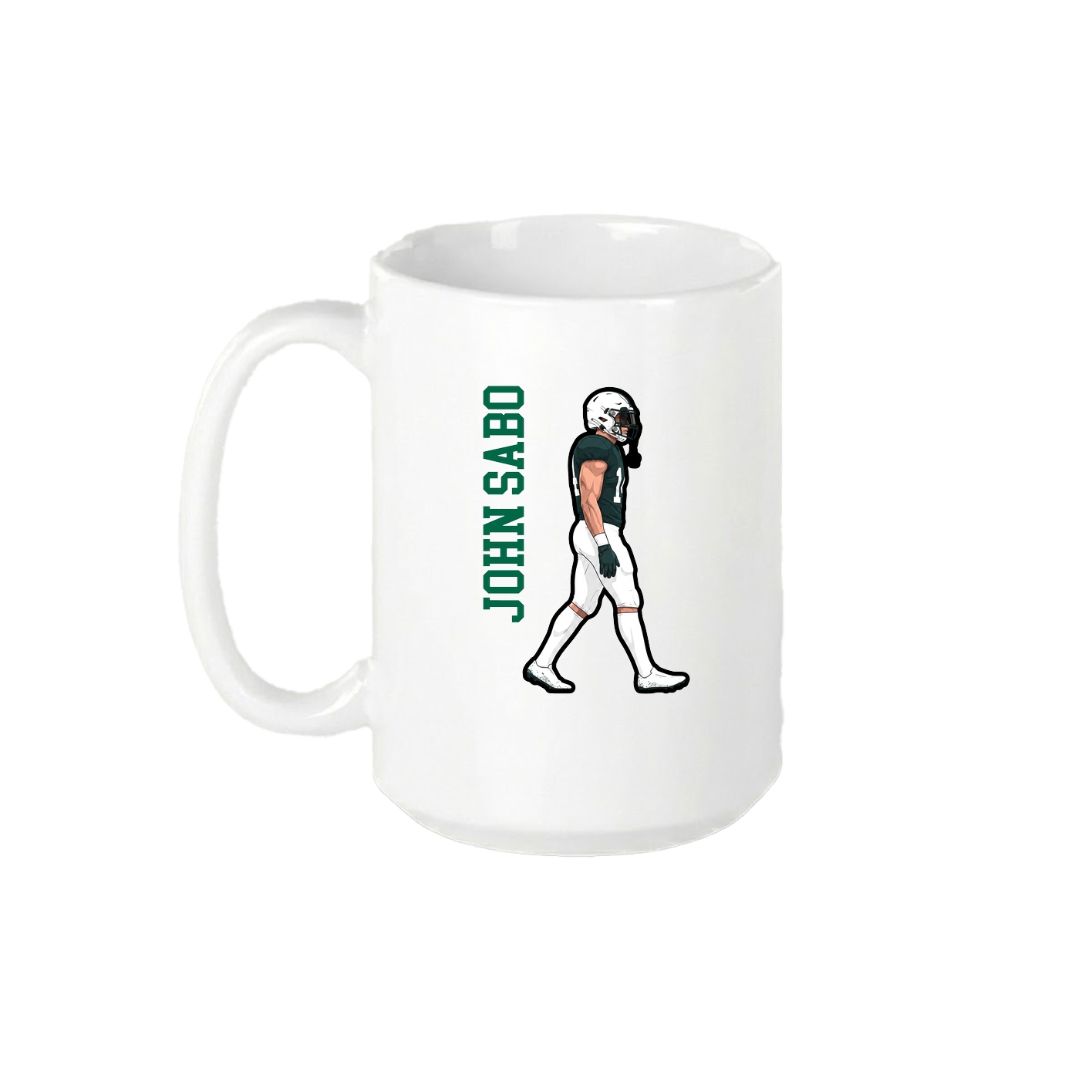 15oz Coffee Mug — Name Vertical in White