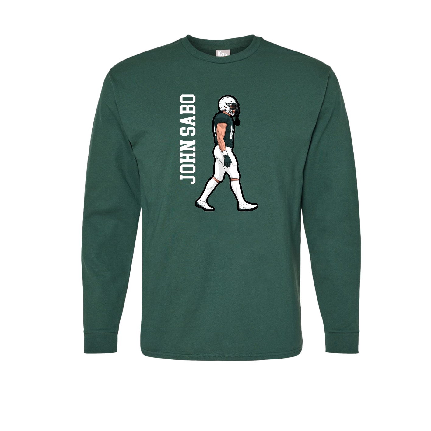 Long Sleeve Tee — Name Vertical in Green
