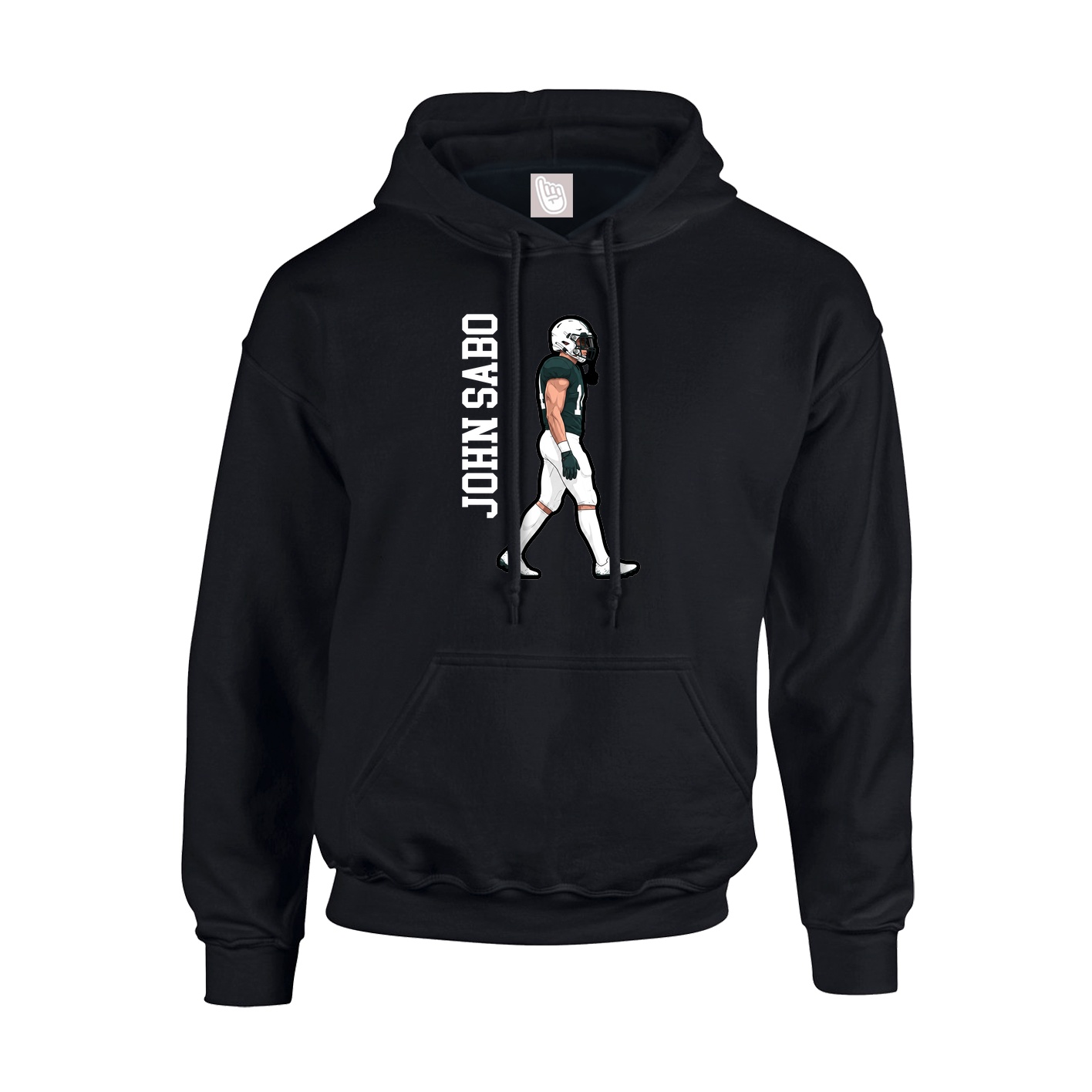 Hoodie — Name Vertical in Black
