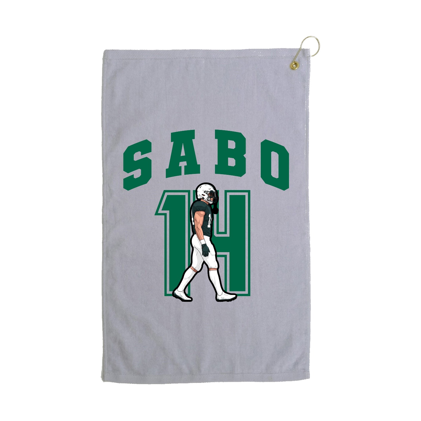 Golf Towel — Number in Grey