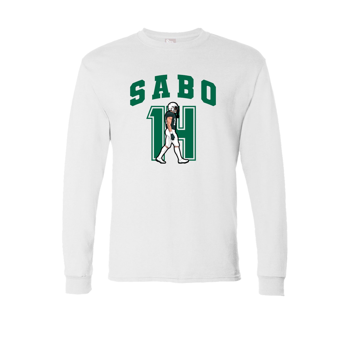 Long Sleeve Tee — Number in White