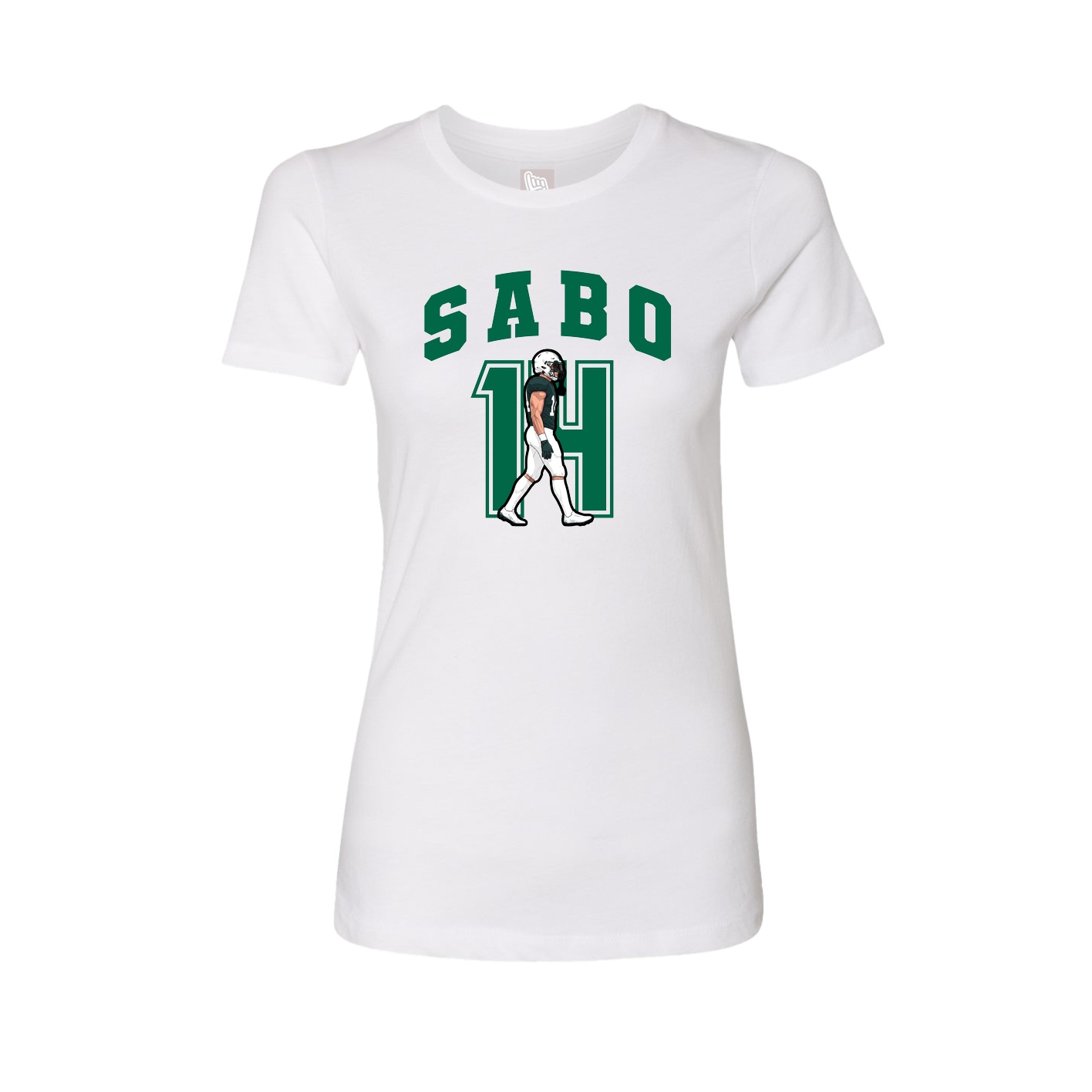 Fitted Women's Tee — Number in White