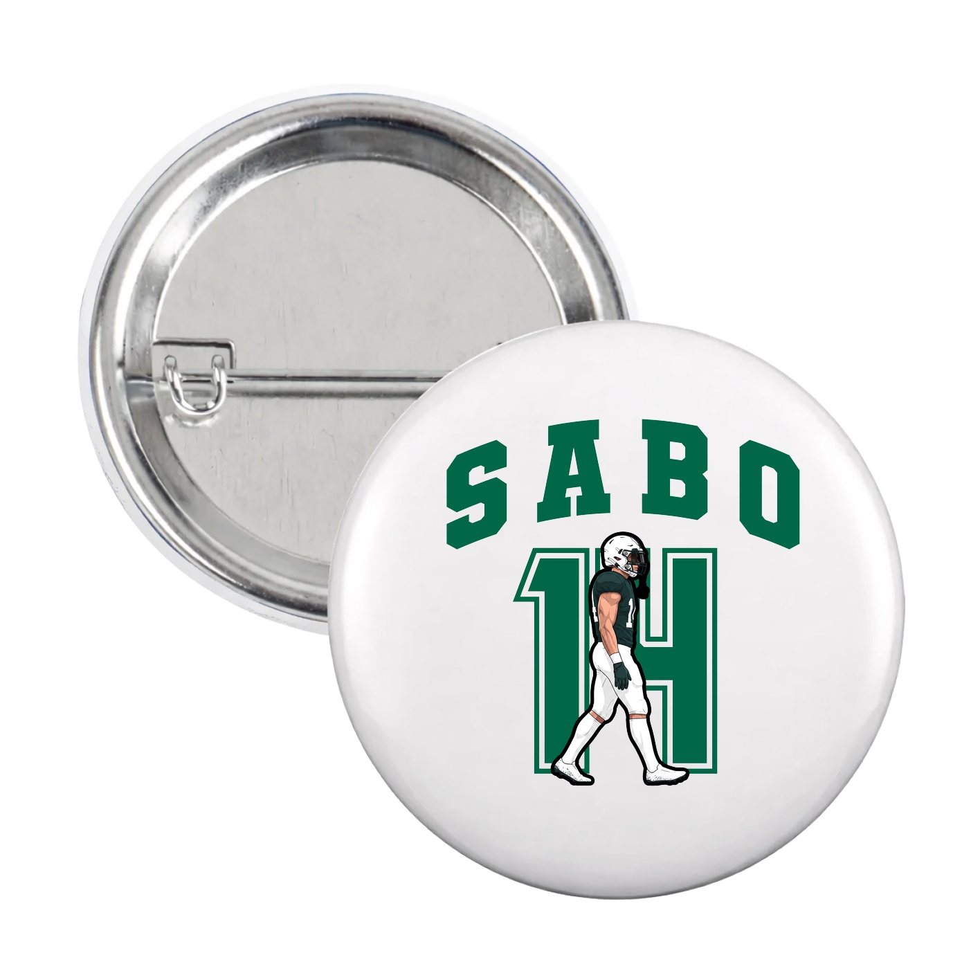 Game Day Button — Number in White