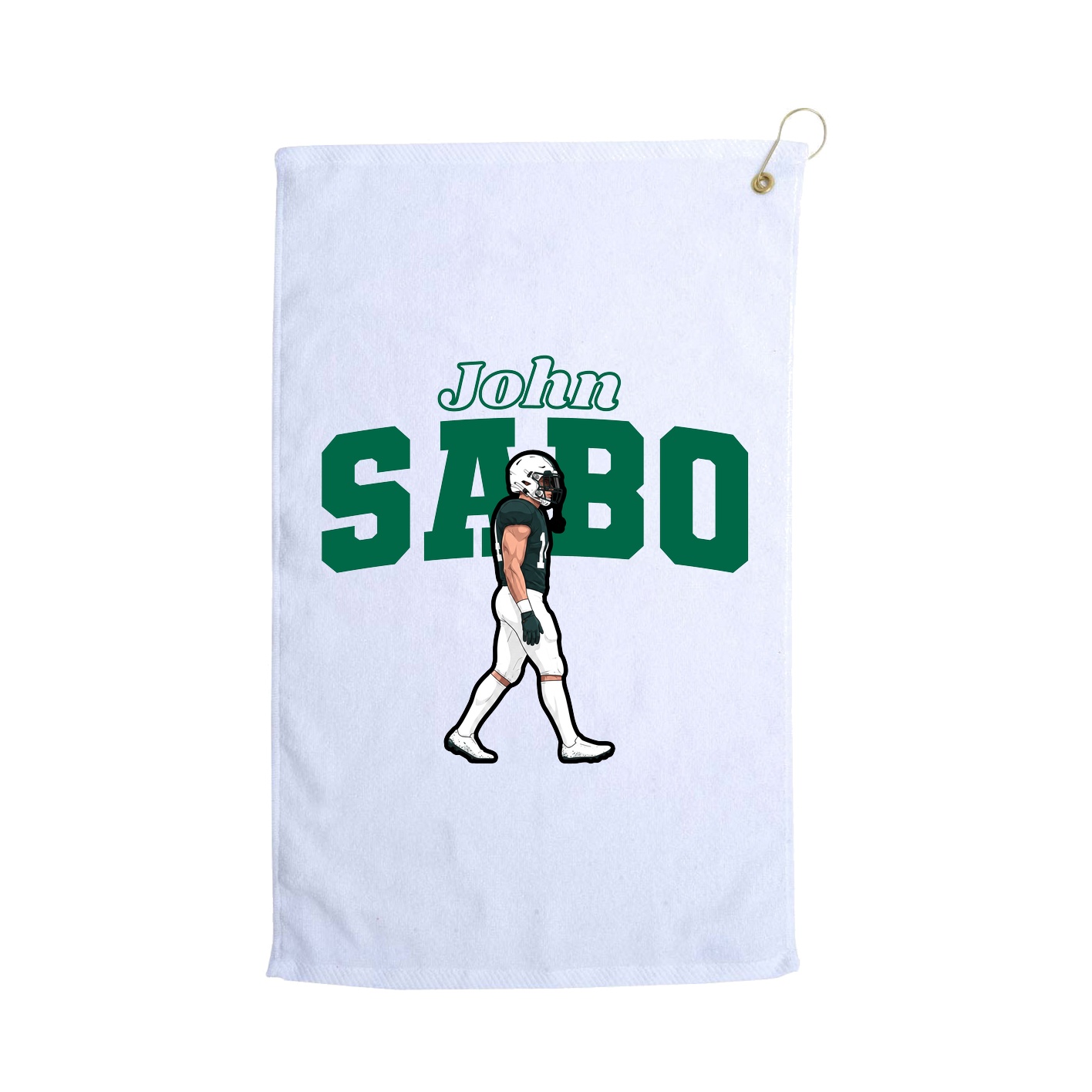Golf Towel — Name Arch in White