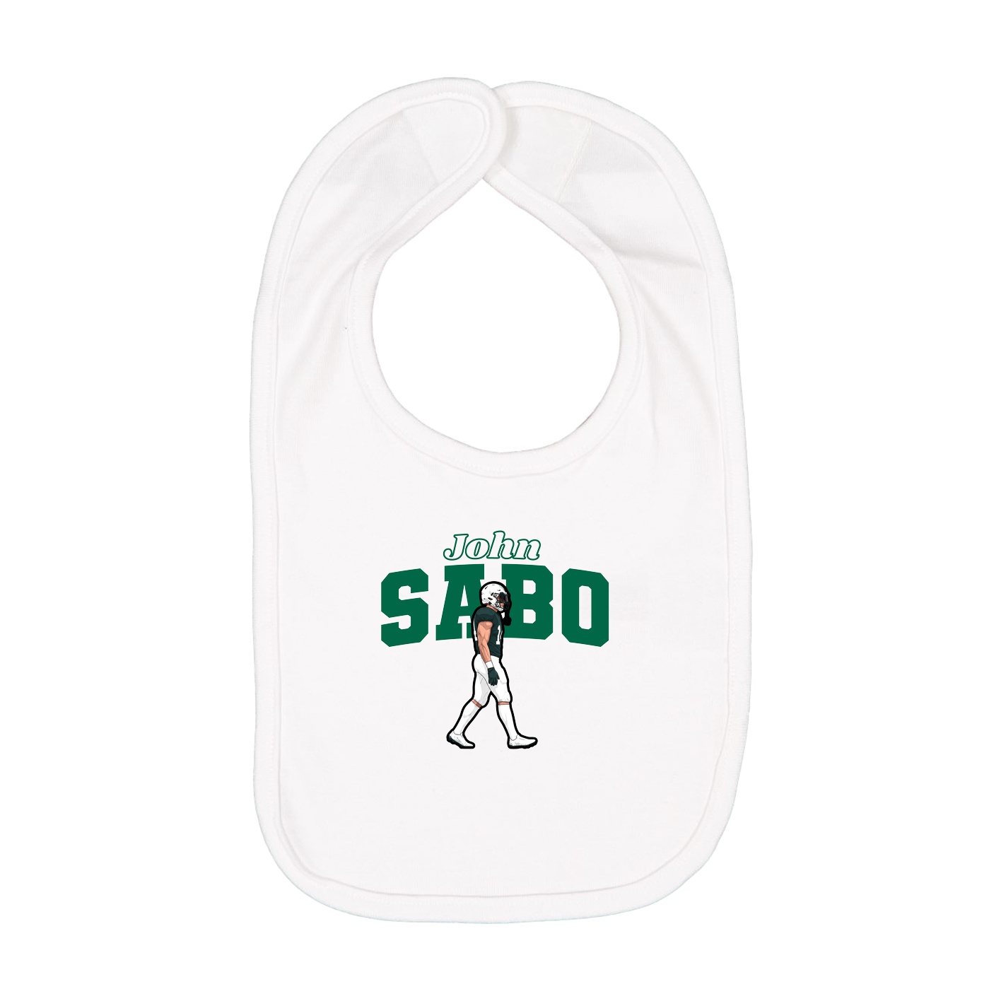 Infant Bib — Name Arch in White