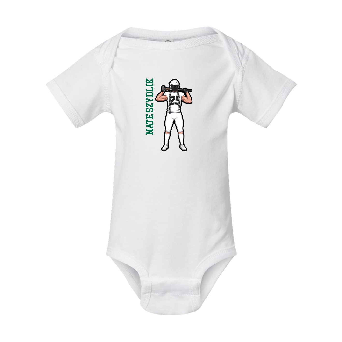 Baby Onesie — Name Vertical in White