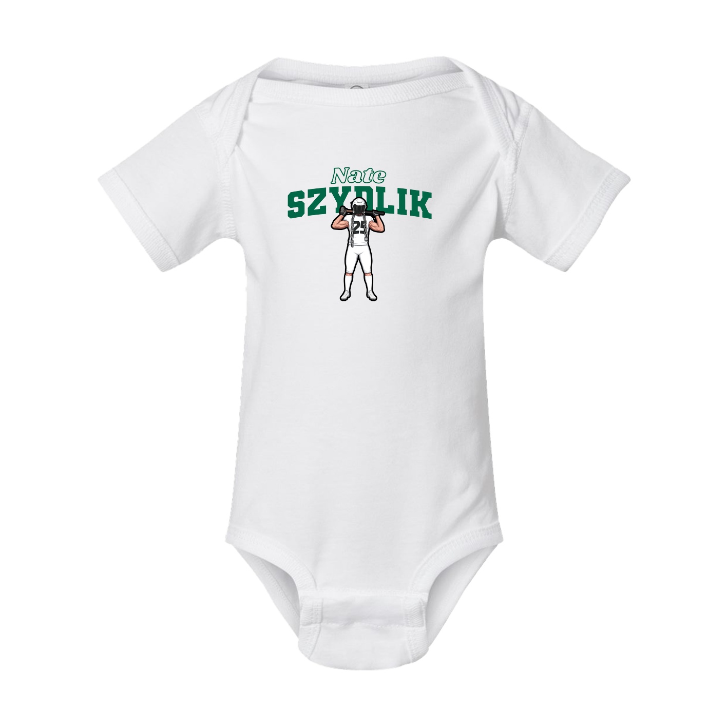 Baby Onesie — Name Arch in White