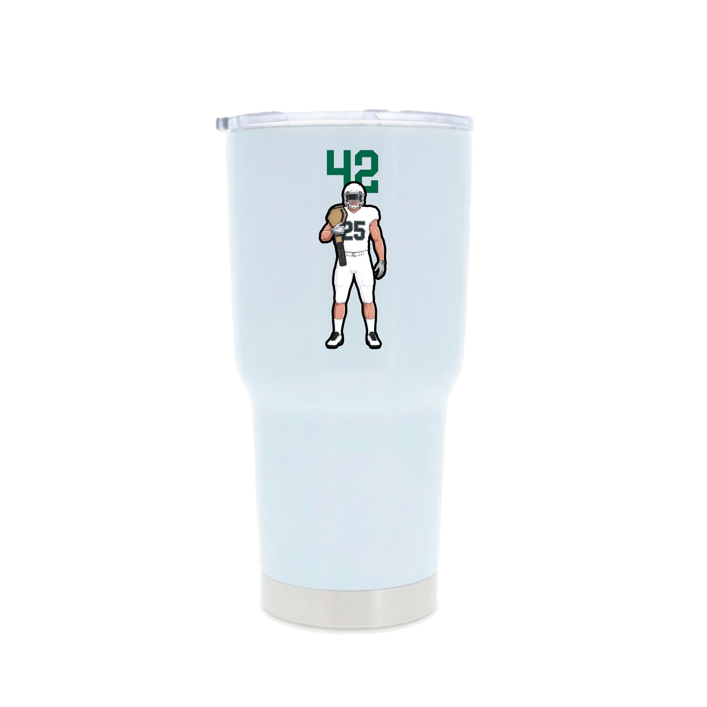 30oz Stainless Steel Tumbler — Number Top in White