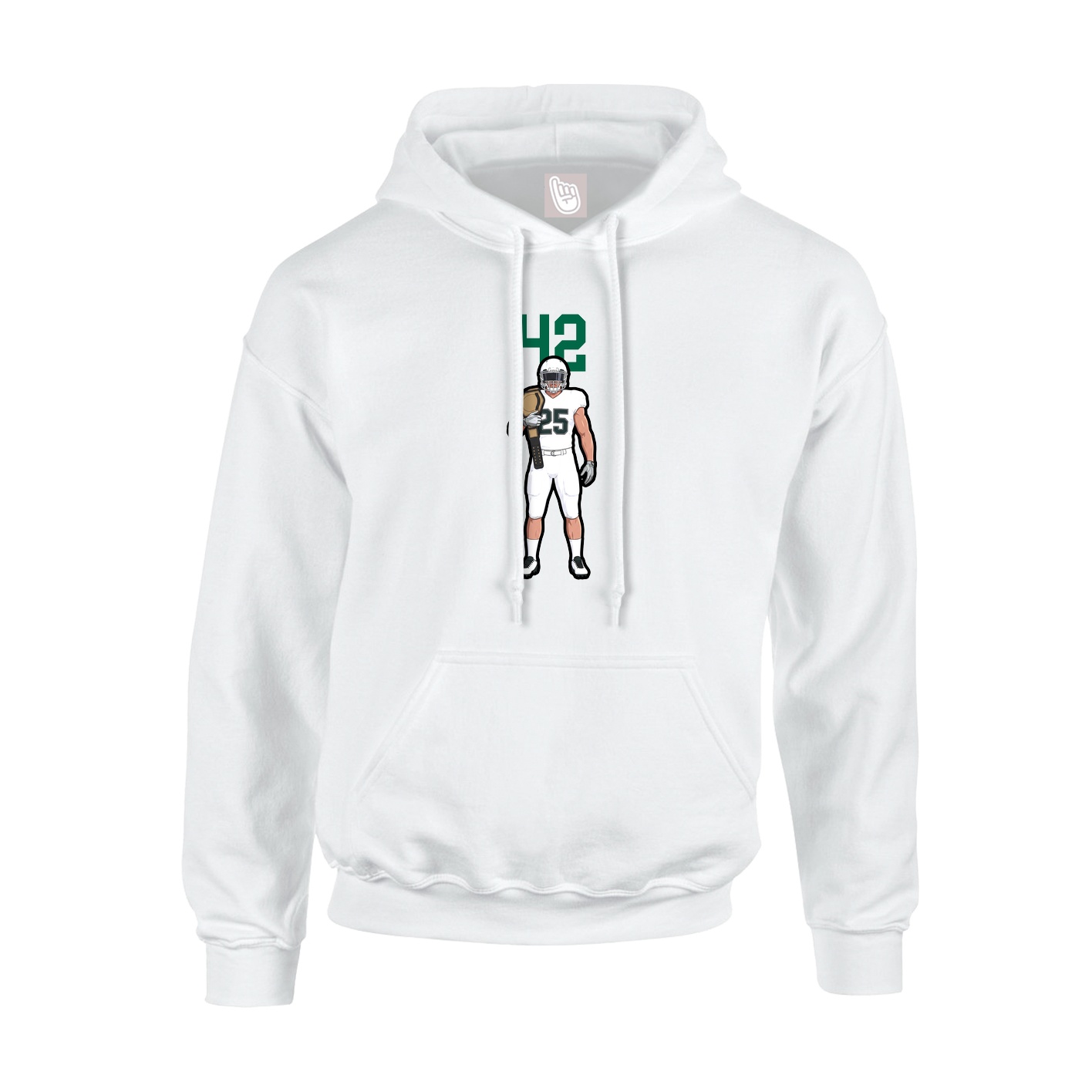 Youth Hoodie — Number Top in White