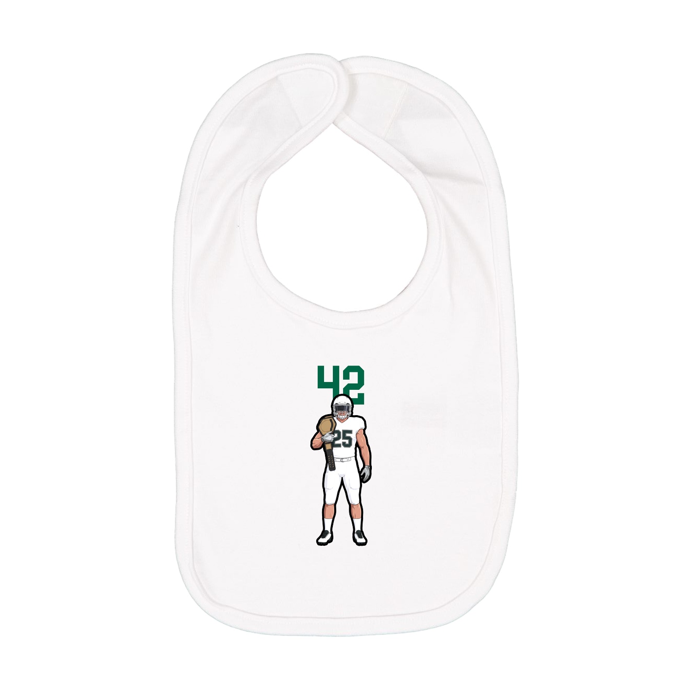 Infant Bib — Number Top in White