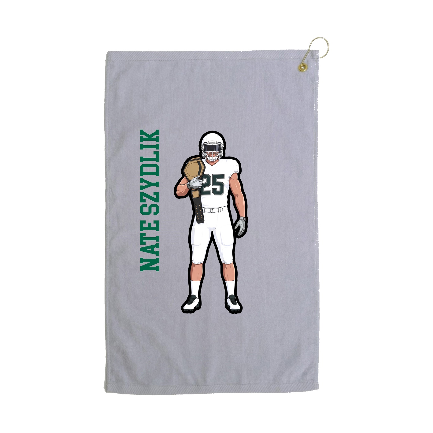 Golf Towel — Name Vertical in Grey