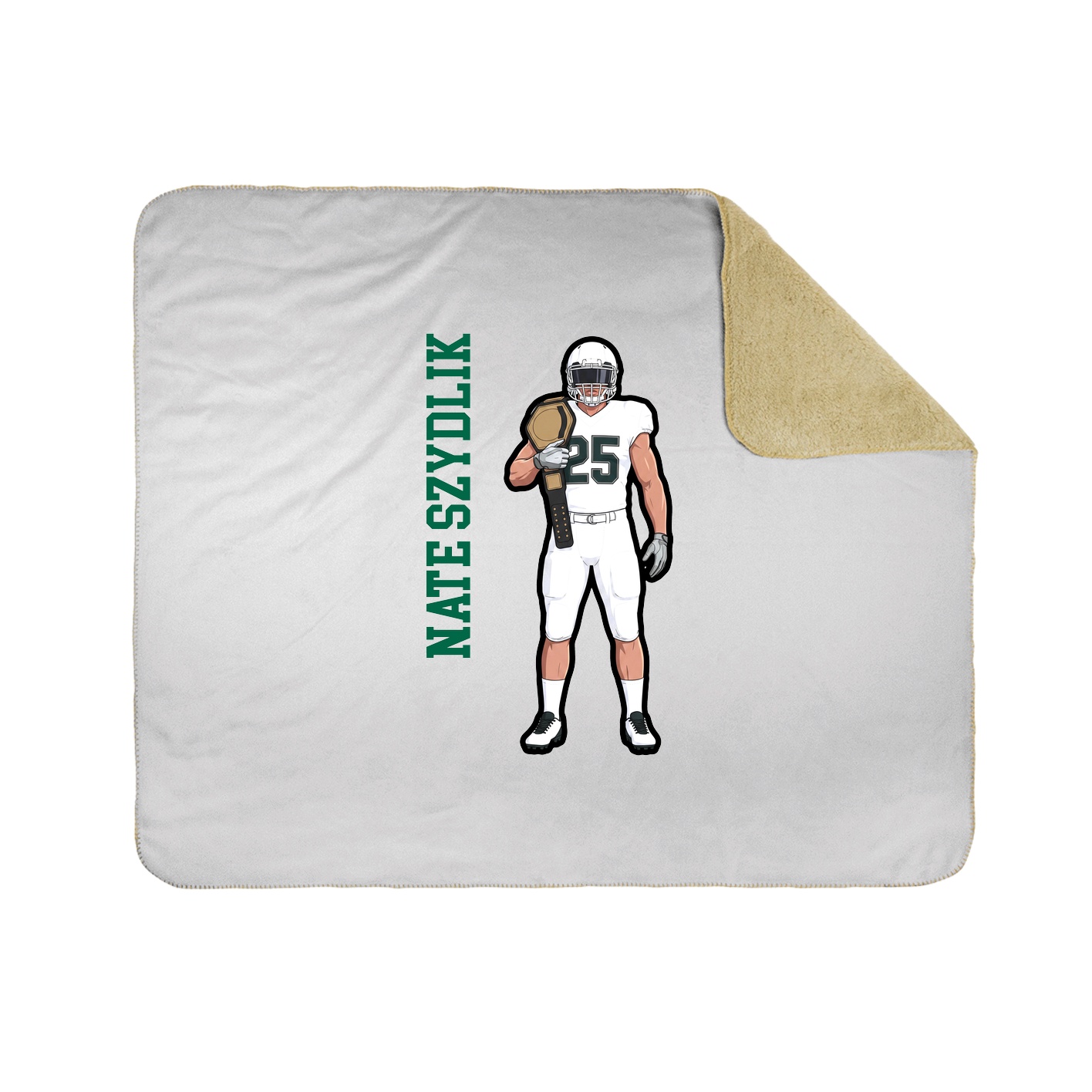 Throw Blanket — Name Vertical in White