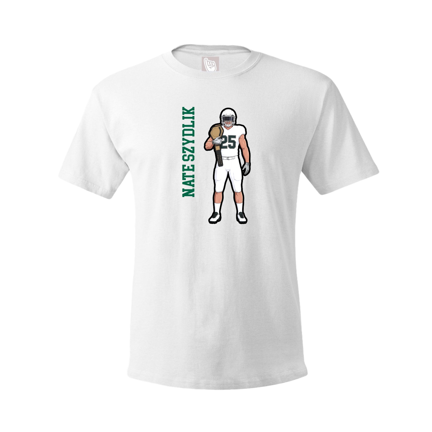 Youth Tee — Name Vertical in White