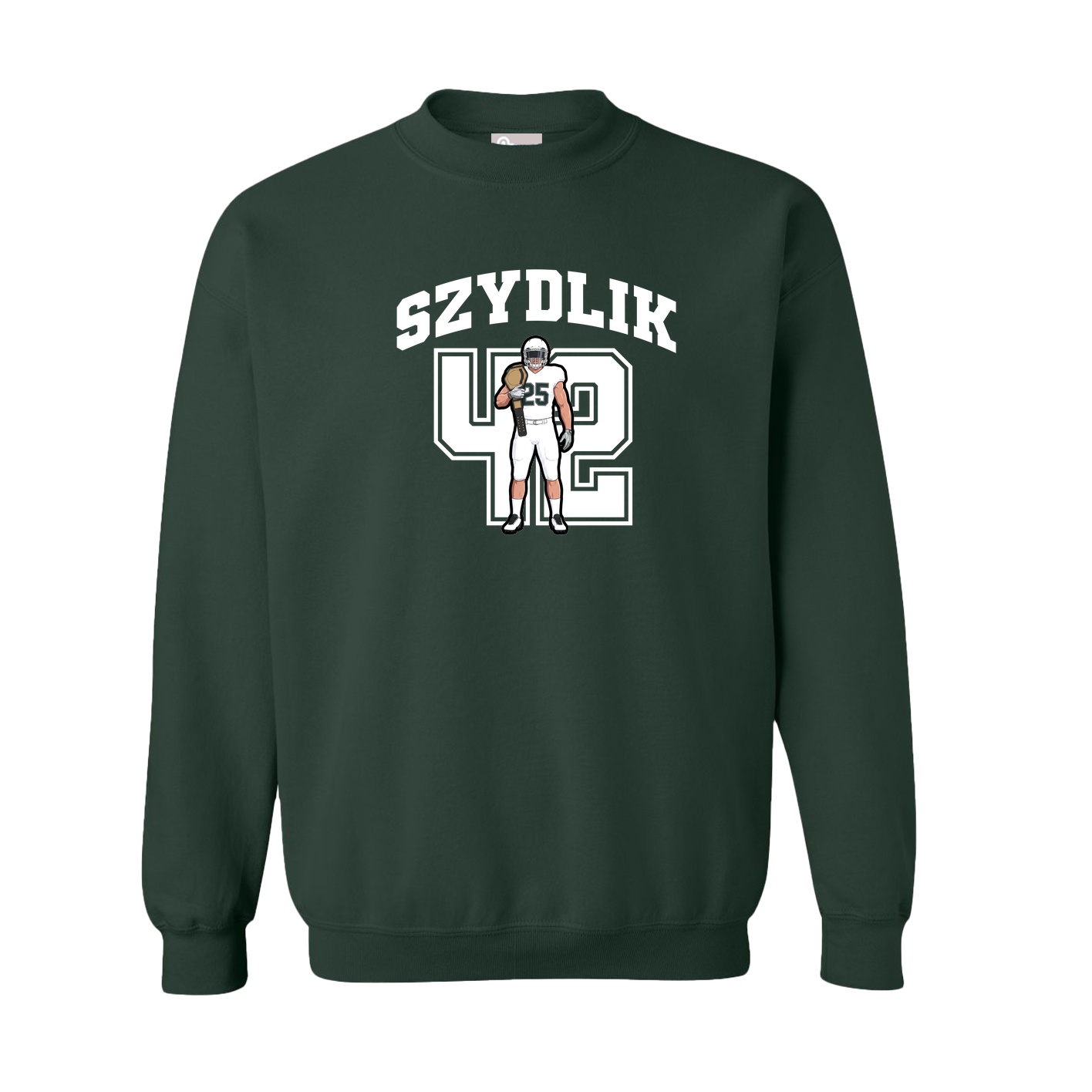 Fleece Crew — Number in Green