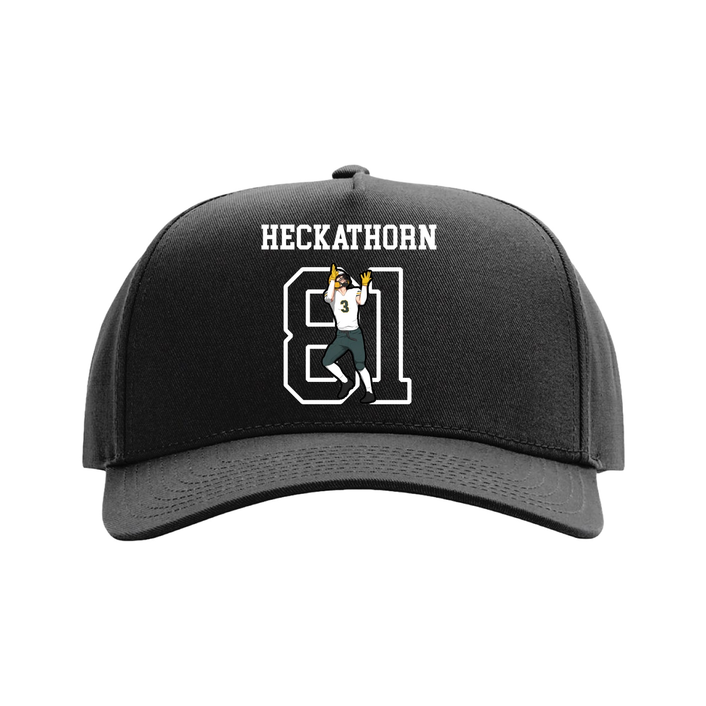 Full Fabric Five-Panel Champ Cap — Shirsey in Black