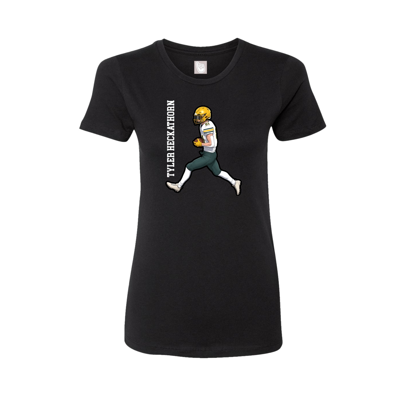 Fitted Women's Tee — Name Vertical in Black