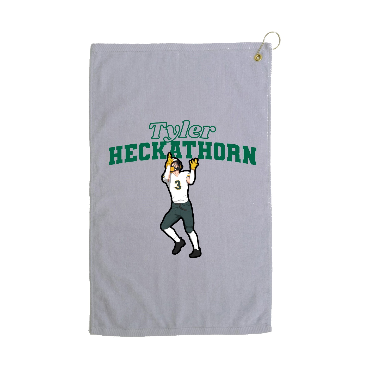 Golf Towel — Name Arch in Grey