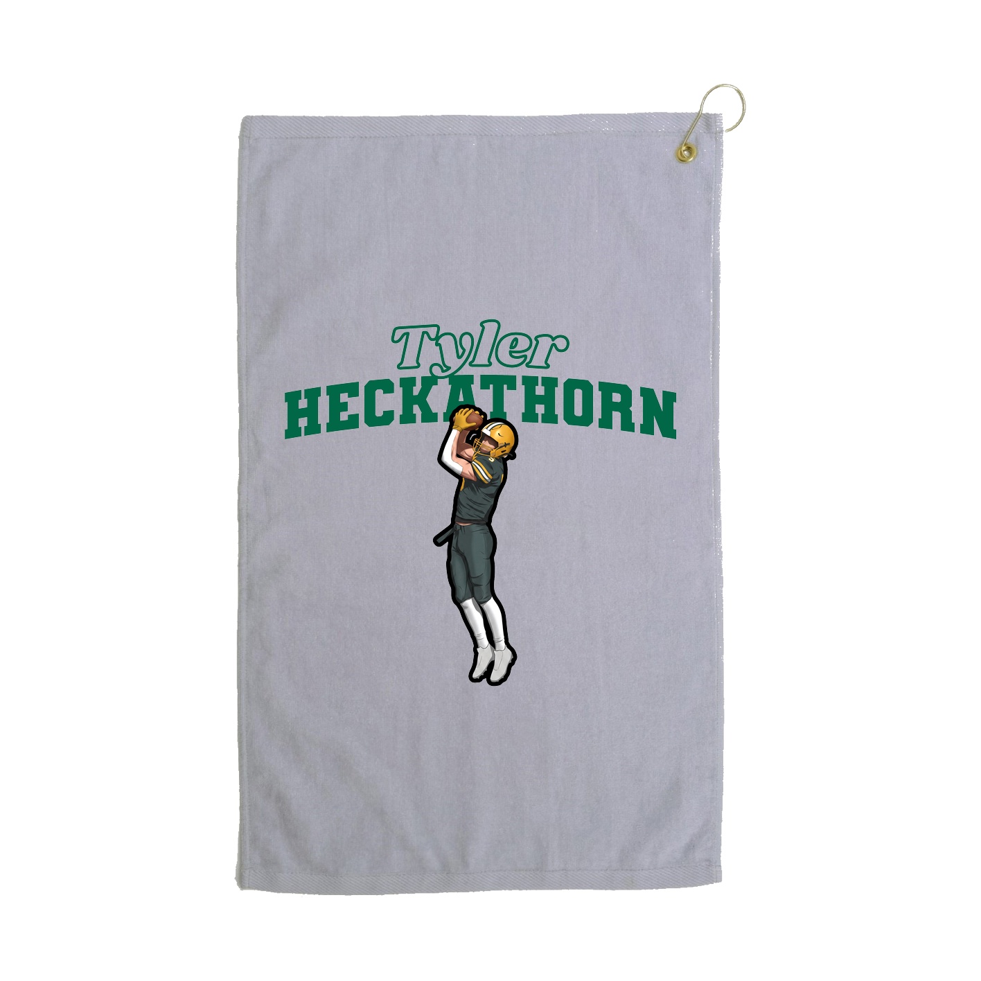 Golf Towel — Name Arch in Grey