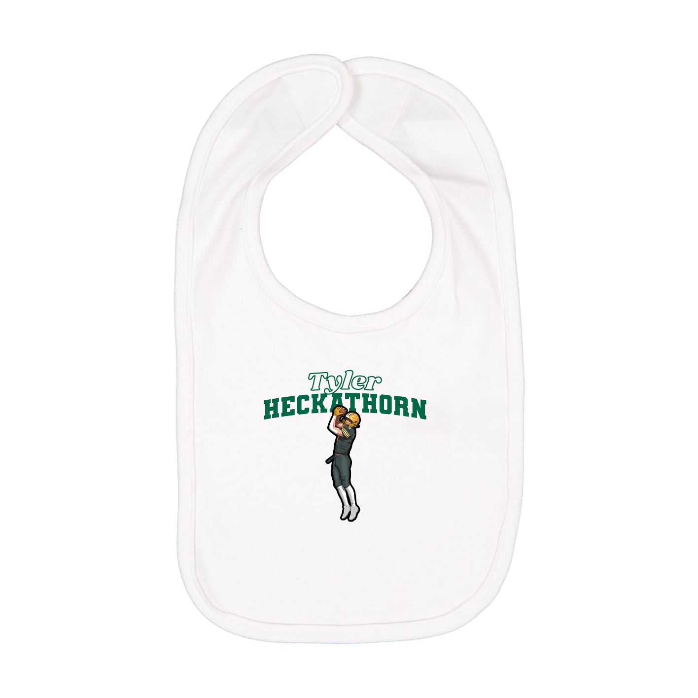 Infant Bib — Name Arch in White