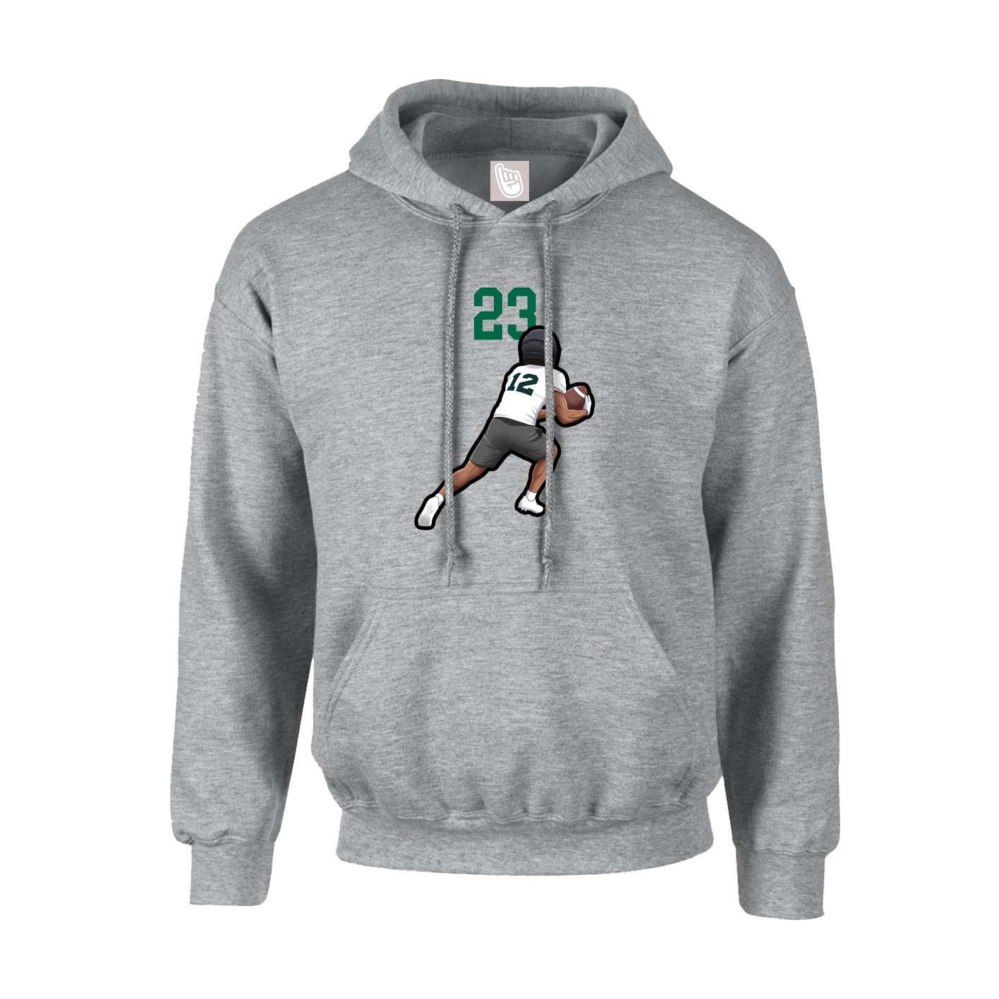 Hoodie — Number Top in Grey