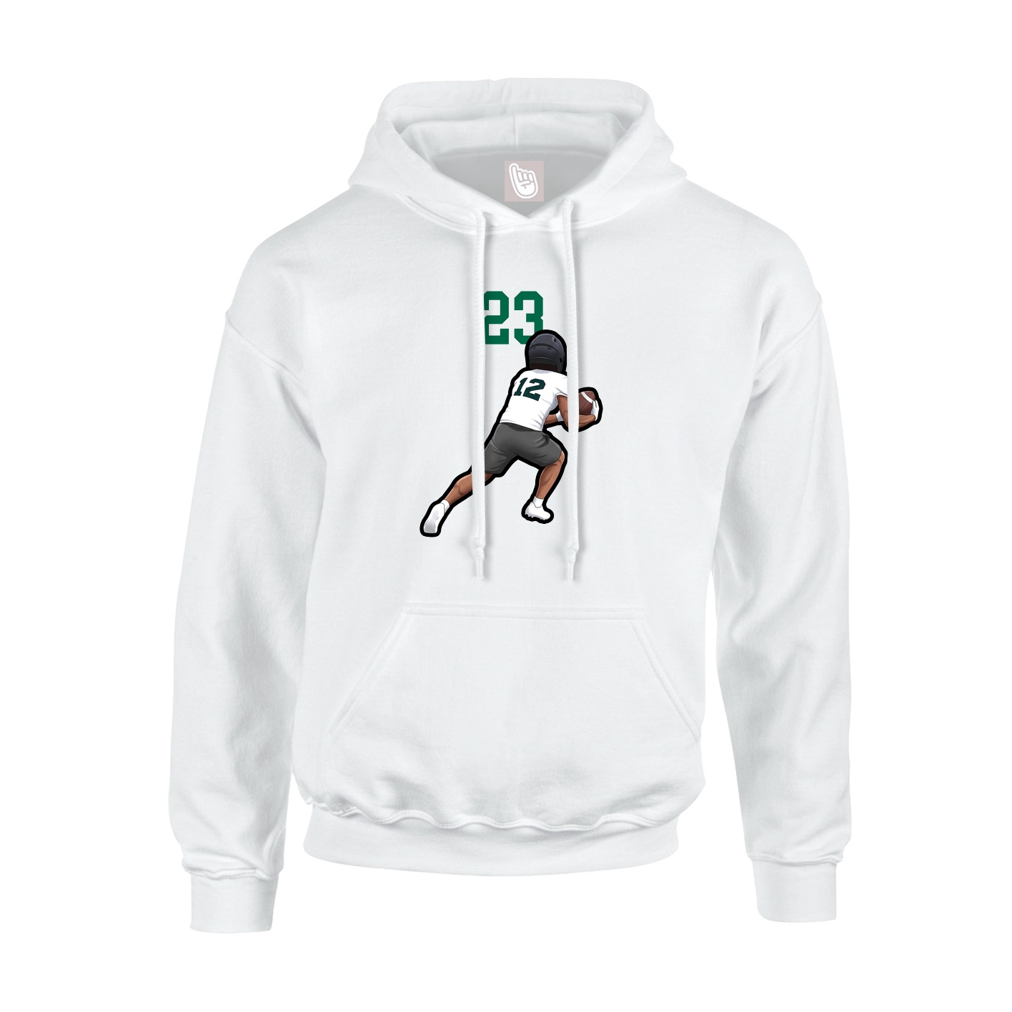 Youth Hoodie — Number Top in White