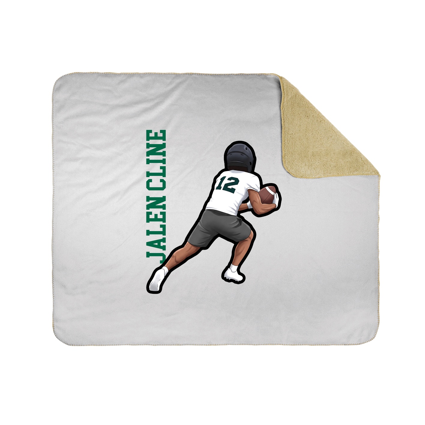 Throw Blanket — Name Vertical in White