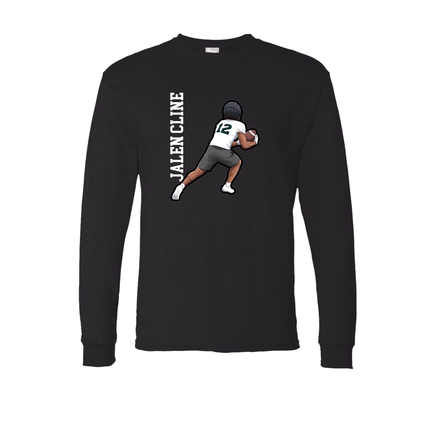 Long Sleeve Tee — Name Vertical in Black