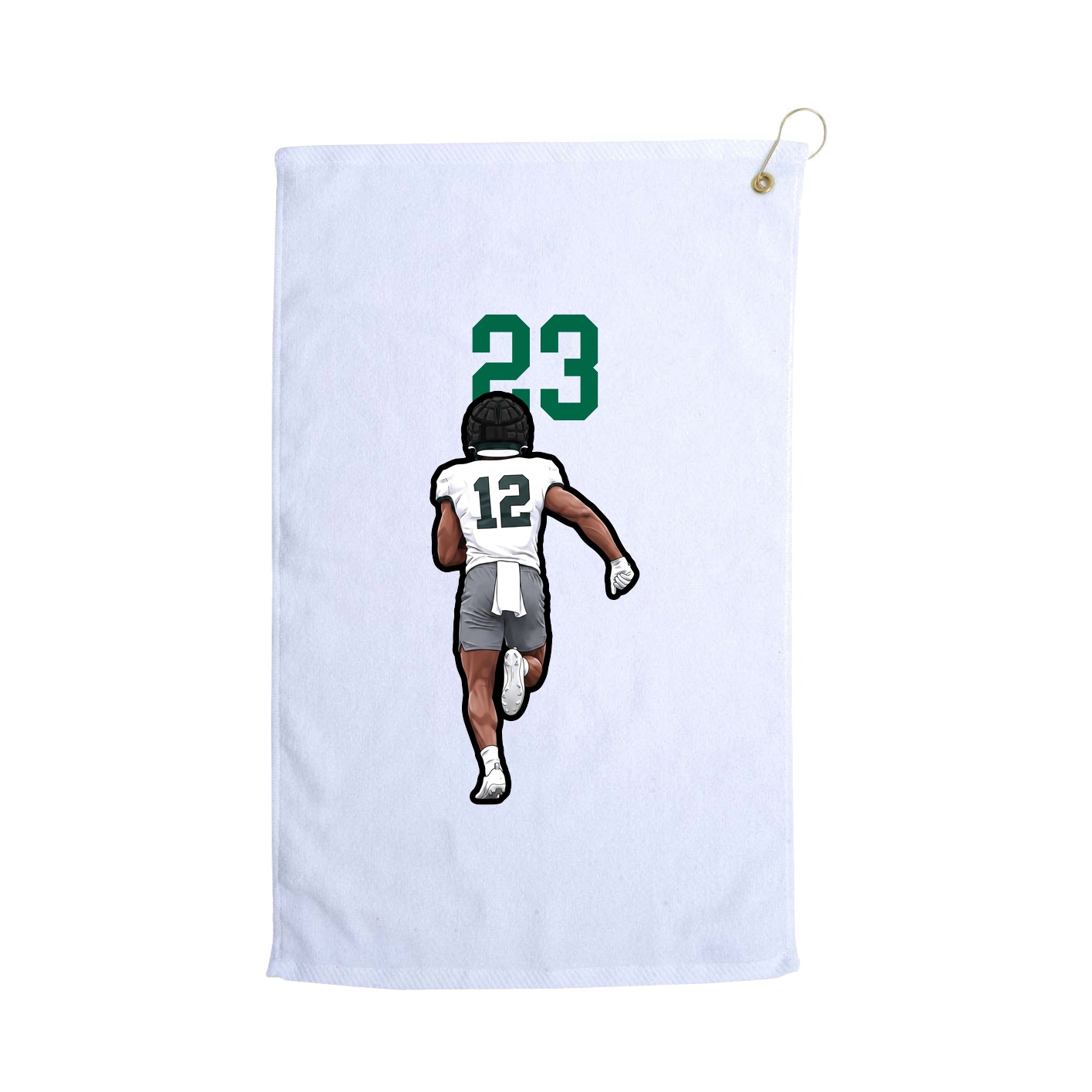 Golf Towel — Number Top in White