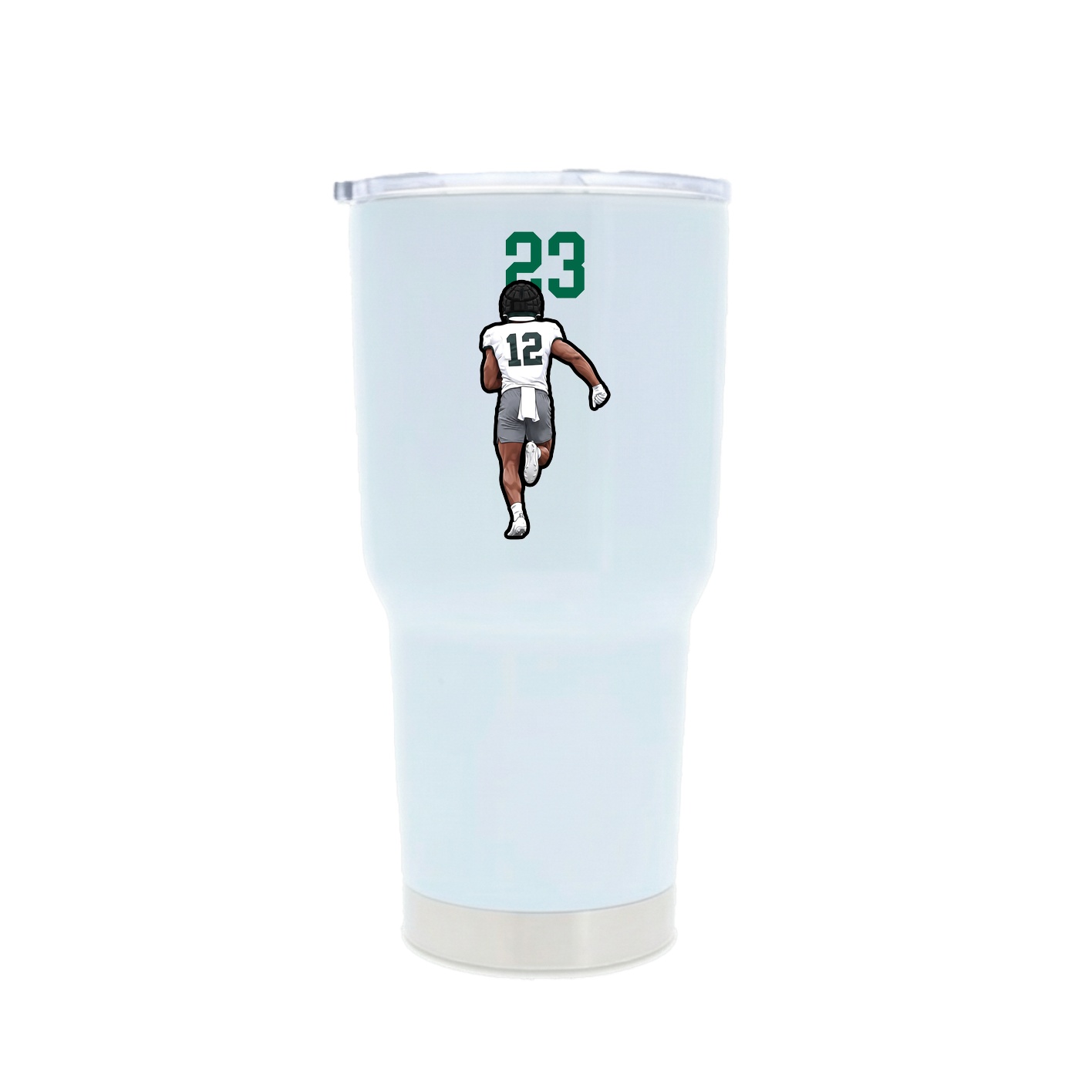30oz Stainless Steel Tumbler — Number Top in White