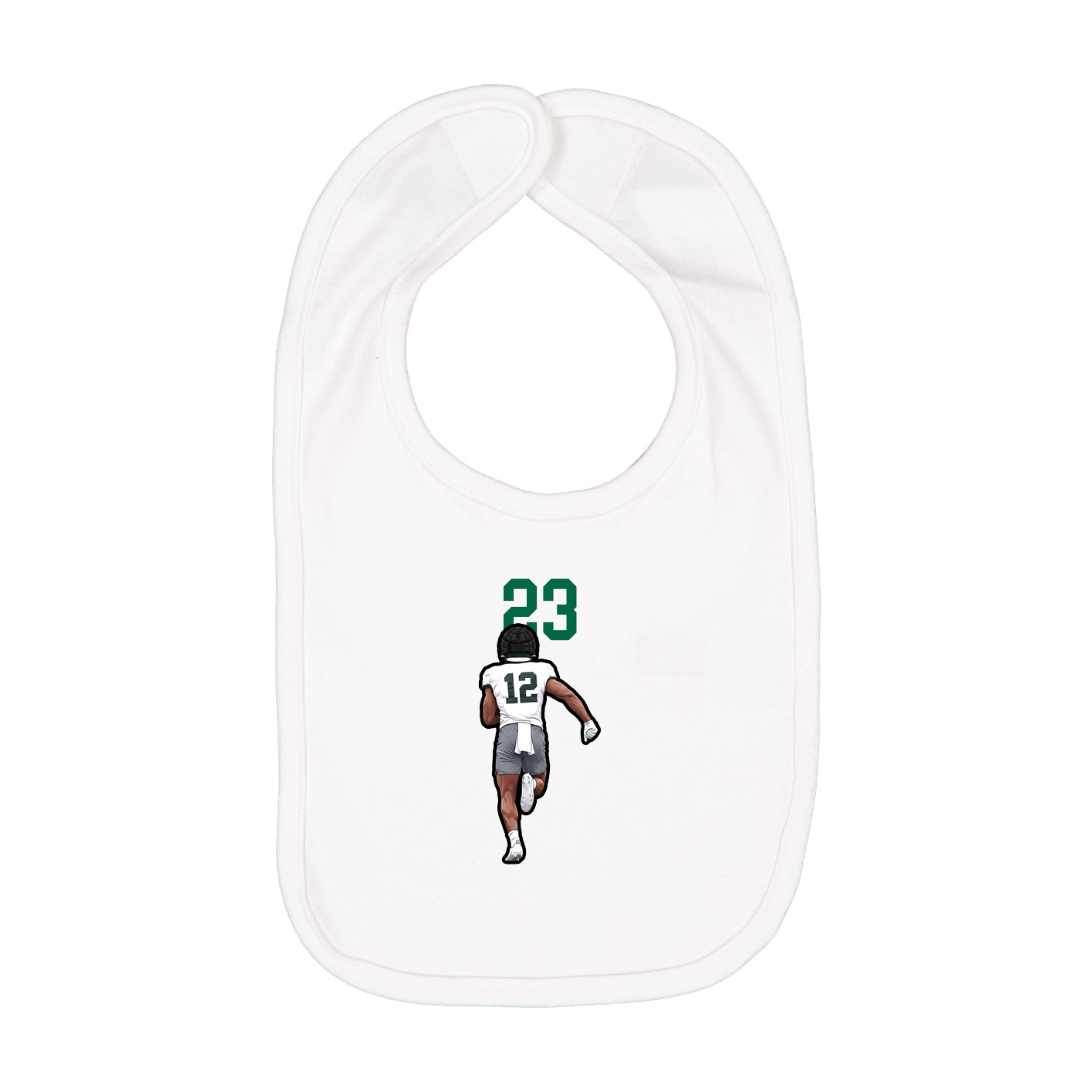 Infant Bib — Number Top in White