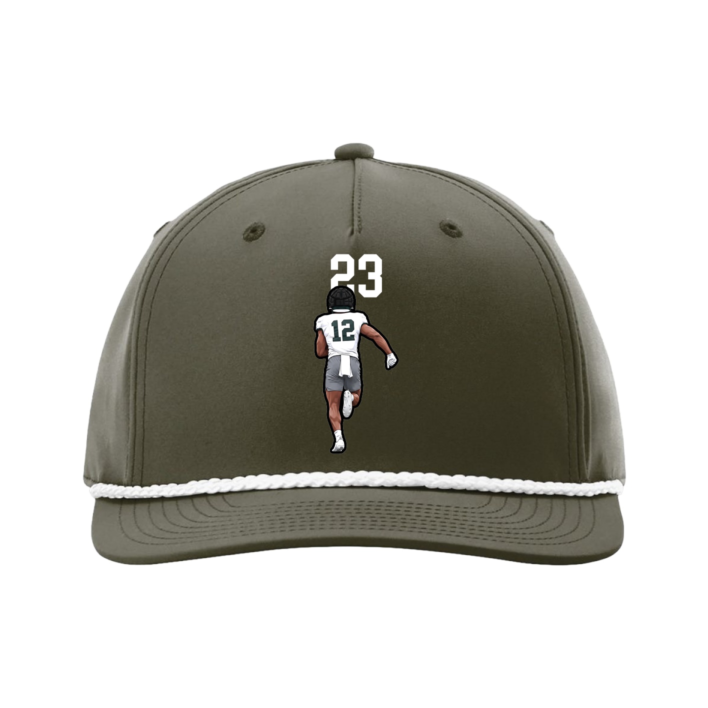 Five-Panel Classic Rope Cap — Number Top in Green