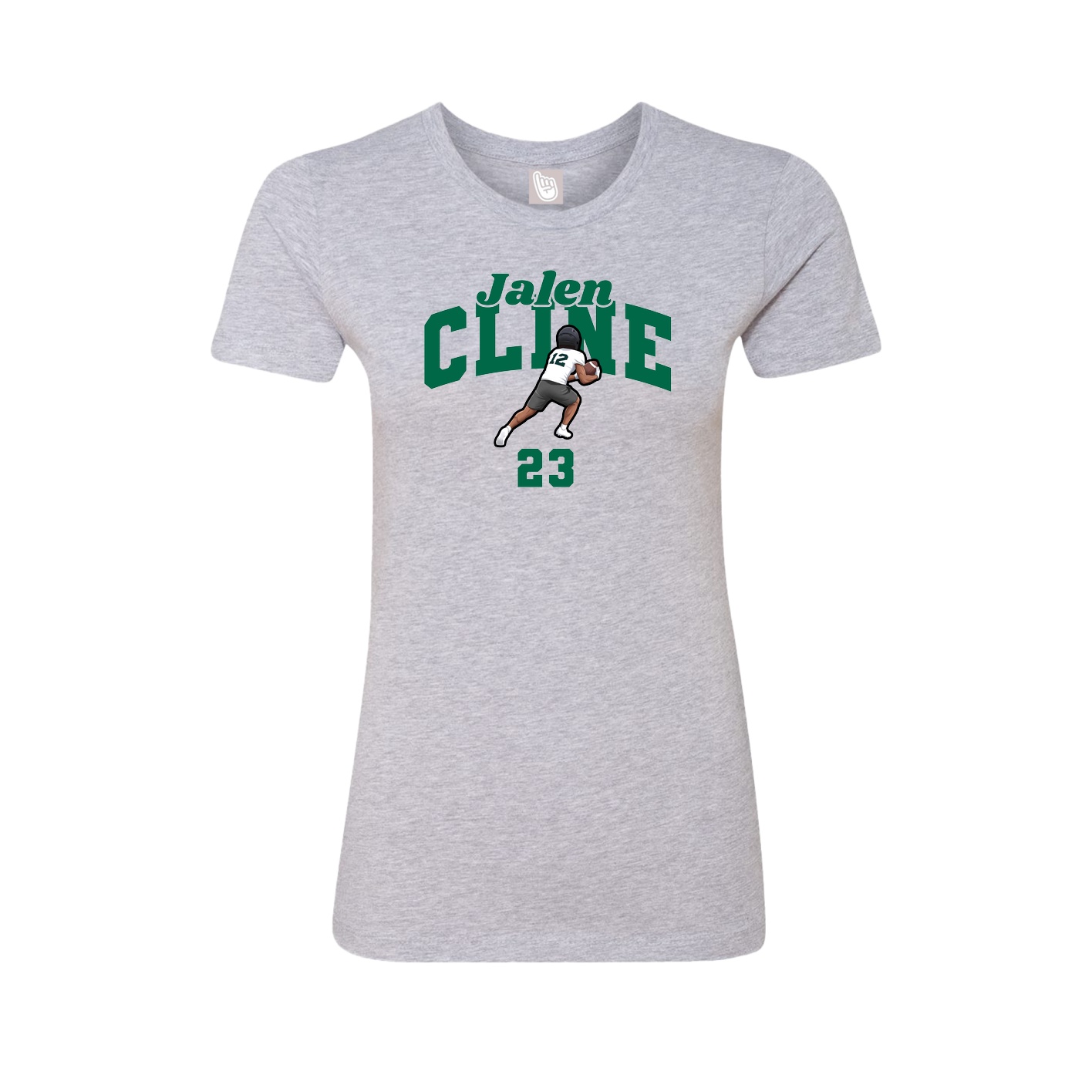 Fitted Women's Tee — Signature Arch in Grey
