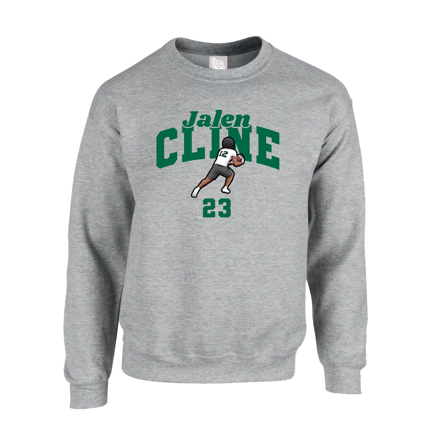 Fleece Crew — Signature Arch in Grey