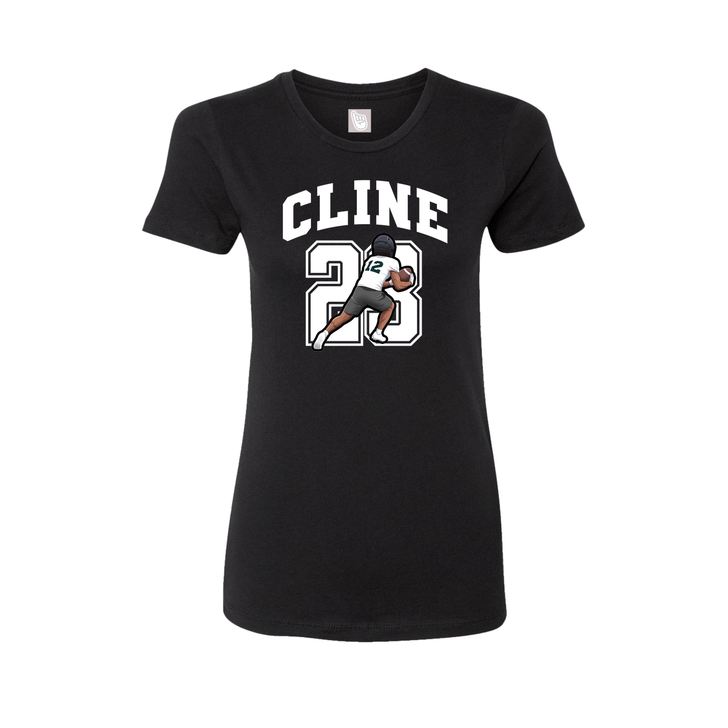Fitted Women's Tee — Number in Black