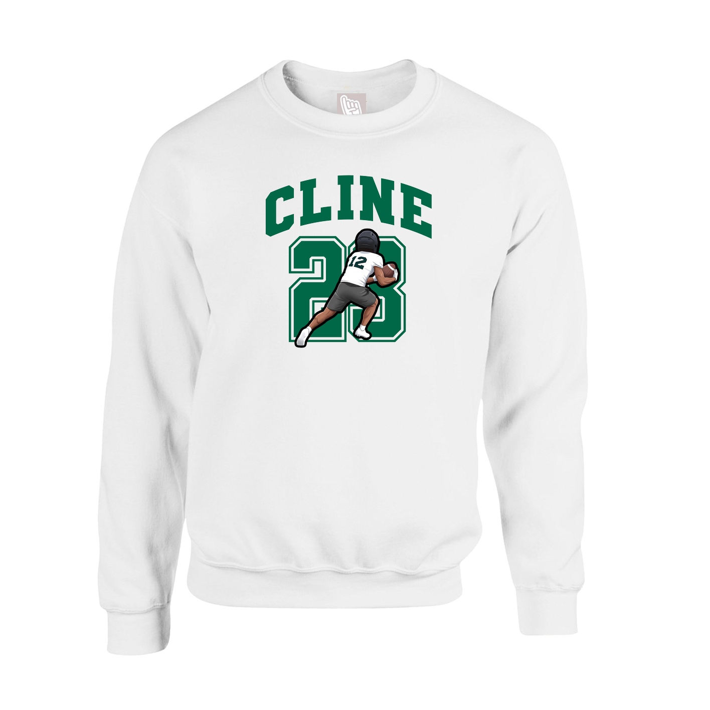Fleece Crew — Number in White