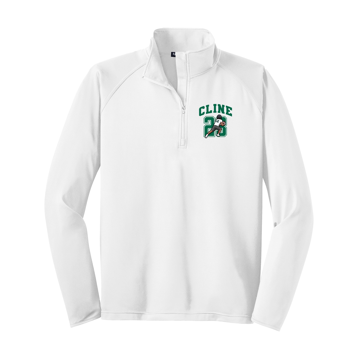 Q-Zip Pullover — Number in White