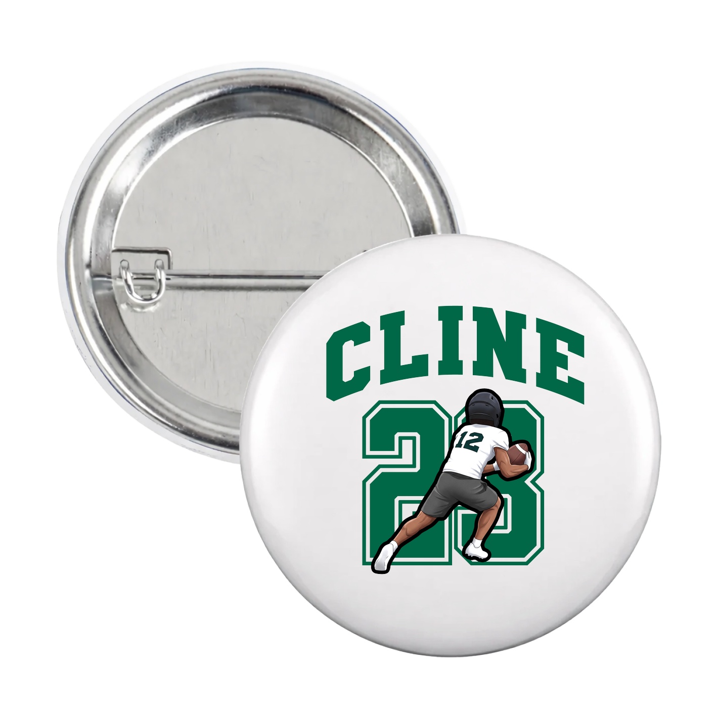 Game Day Button — Number in White